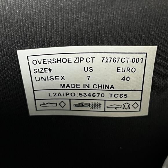 Women's 9 / Men's 7 - Bogs Overshoe Zip Composite Safety Toe Black Shoes Work - Picture 10 of 12